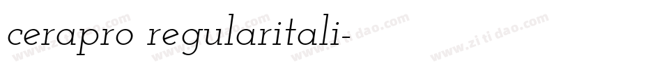 cerapro regularitali字体转换